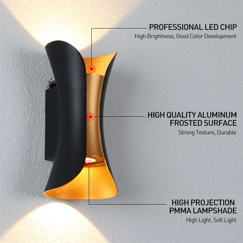 Waterproof outdoor wall lights