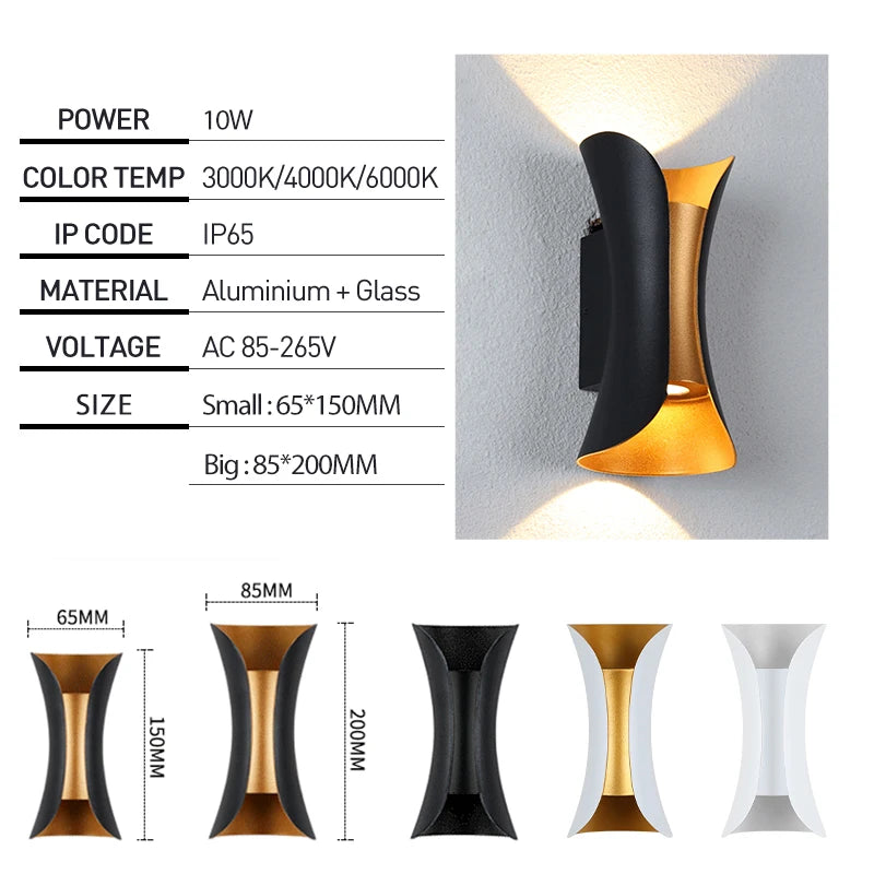 Waterproof outdoor wall lights